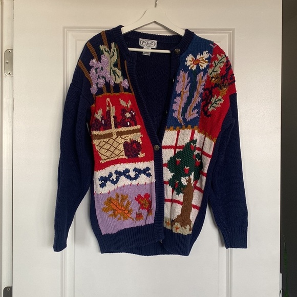 Vintage Multicolored Granny Cardigan P’Galli Designs - small - Picture 3 of 7